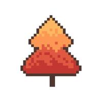 autumn tree pixel art for your needs vector
