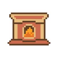 fireplace pixel art for your needs vector