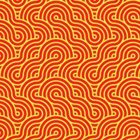 geometric yellow circular line wave pattern abstract background, vector