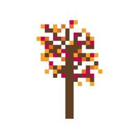 autumn tree pixel art for your needs vector
