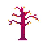 autumn tree pixel art for your needs vector
