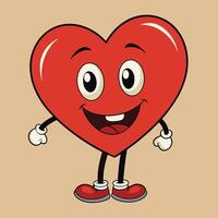 Red Artwork of heart smiling vector