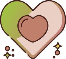 Artwork of color heart in a heart vector
