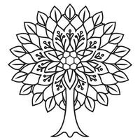 Tree Mandala for coloring book vector