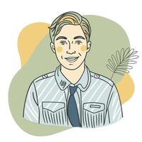 Artwork of a employee in color blobs vector