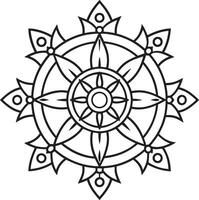 Circle in a circle Mandala for coloring book vector