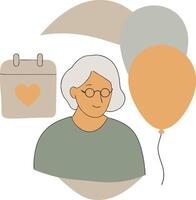 Color blobs drawing of World senior citizen day vector