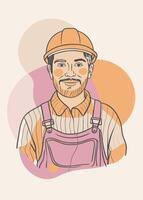 Color blobs drawing of worker vector