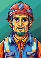 Artwork of a worker potrait image vector