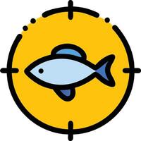 Fish icon design in a circle vector