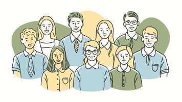 Artwork of student with color blobs vector