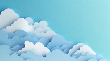Light paper clouds forming a wonderful sky background photo