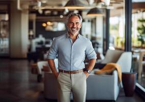 Smiling mature businessman photo