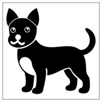 Flat Dog Silhouettes and Husky shape Art for Graphics Elements vector