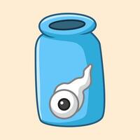 Magic potion bottles with eyeball vector