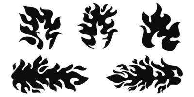 Fire flame icon symbol on set. isolated on white background vector