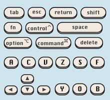 Computer Key Combinations. Computer Keyboard Button Set. vector
