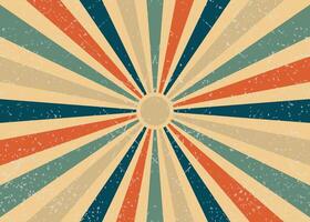 Sun with Rays Retro Background vector