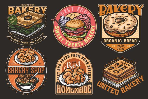 Bakery Shop, fast food labels