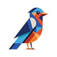 Geometric vibrant kingfisher bird art illustration with white background vector