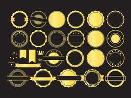 Golden Badge Elements vector