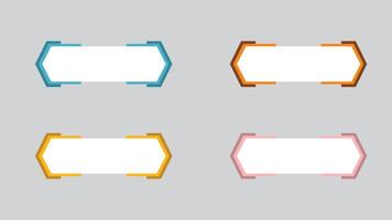 Text box design with 4 sets of colors, banner text box, text box with various colors vector