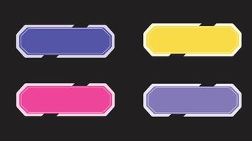 Text box design with 4 sets of colors, banner text box, text box with various colors vector