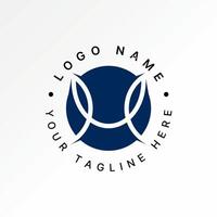 Logo design graphic concept abstract creative premium stock initial M or EM font ME unique line circle leaves Related monogram typography brand vector