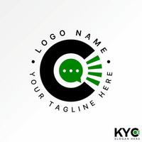 Logo design graphic concept abstract creative premium stock initial C font unique line talk speak symbol. Related monogram typography branding vector