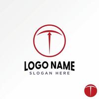 Logo design graphic concept creative premium stock letter initial T font badge swoosh fast up arrow circle Related monogram typography branding vector