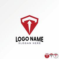 Logo design graphic concept creative premium stock letter initial T font badge automotive fast up arrow Related to monogram typography branding vector