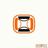 Logo design graphic concept creative premium stock letter initial O font badge cutting line ball Sport. Related to monogram typography branding vector