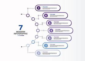 Blue tone circle infographic with 7 steps, process or options. vector