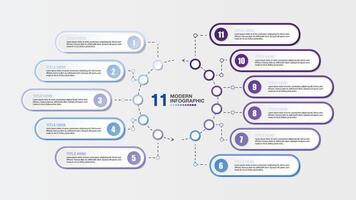 Basic infographic template with 11 step. vector