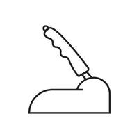 Handbrake handle solid icon vector