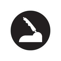 Handbrake handle solid icon vector