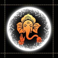 illustration of Lord Ganapati for Happy Ganesh Chaturthi festival religious banner background vector