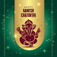 Lord Ganpati on Ganesh Chaturthi background. vector