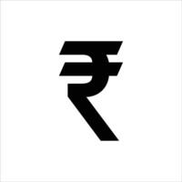 a black rupee symbol with a symbol that indian currency. vector