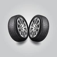 a set of two diffrent tires. vector