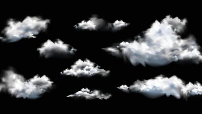 a cloud that is in the sky with the sun shining through it on black background.
