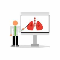 The doctor explains the condition of the lungs illustration design vector