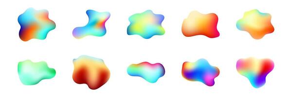 colorful 3d liquid blob shapes collection vector
