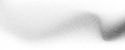 Noisy grain gradient wavy background. Sand texture on white bg. Dotted stipple effect. Grunge curve and dissolve shadow. Black powder particles tone. vector
