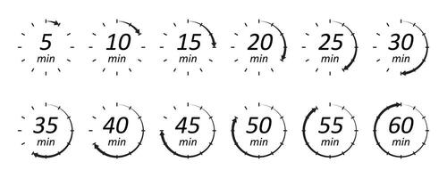 Set of chronometer counters with pointing arrows vector