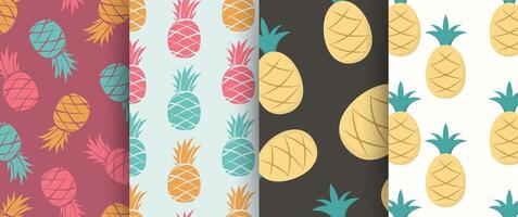 Seamless pineapple illustration background vector