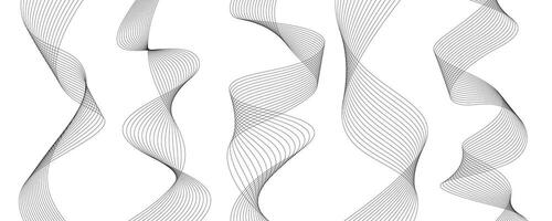 Wavy line art collection for design element vector