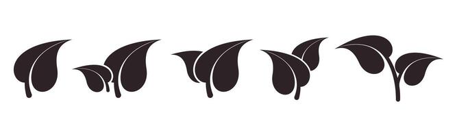 Leaf element design icon collection vector