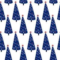 Xmas trees, holiday seamless pattern. New year background for paper, greeting card vector