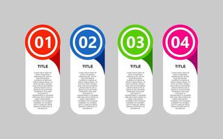 Four numbered circles with text and titles, perfect for educational materials, infographics, or process diagrams for business presentations and reports. vector